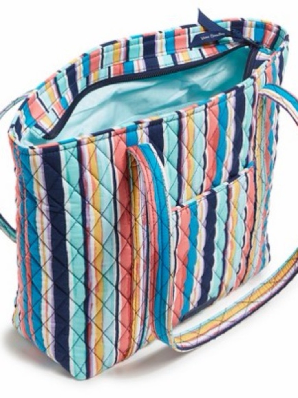 Vera Bradley tote bag in the Cabana Stripe pattern - Picture 3 of 12